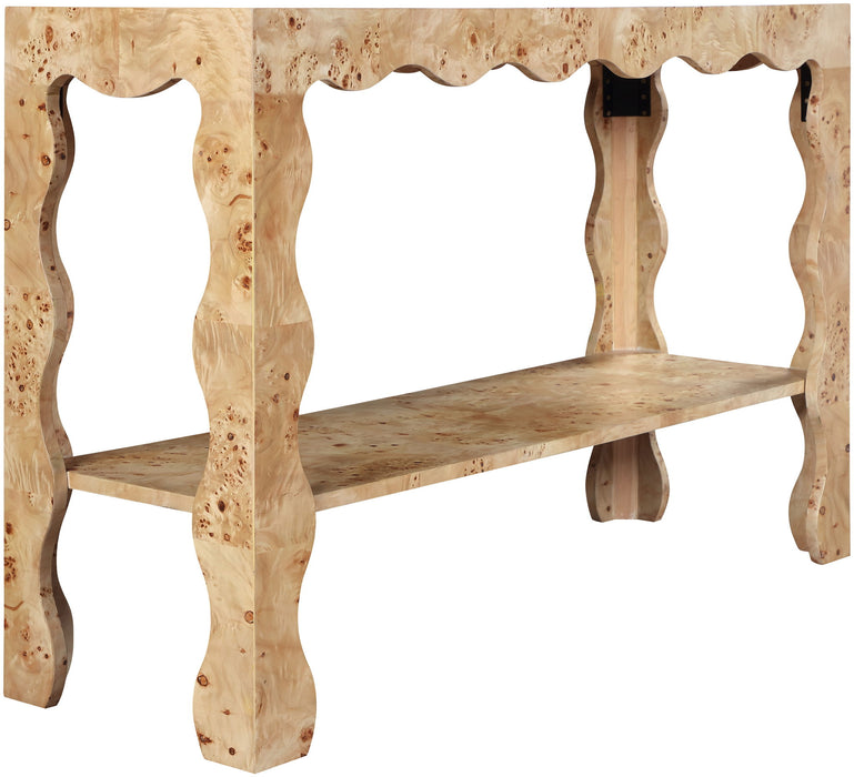 Vassa - Burl Veneer Console Table - Simple Home Plus