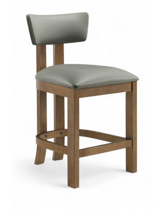 Lavrin - Vegan Leather Upholstered Counter Stool (Set of 2) - Walnut Base - Simple Home Plus