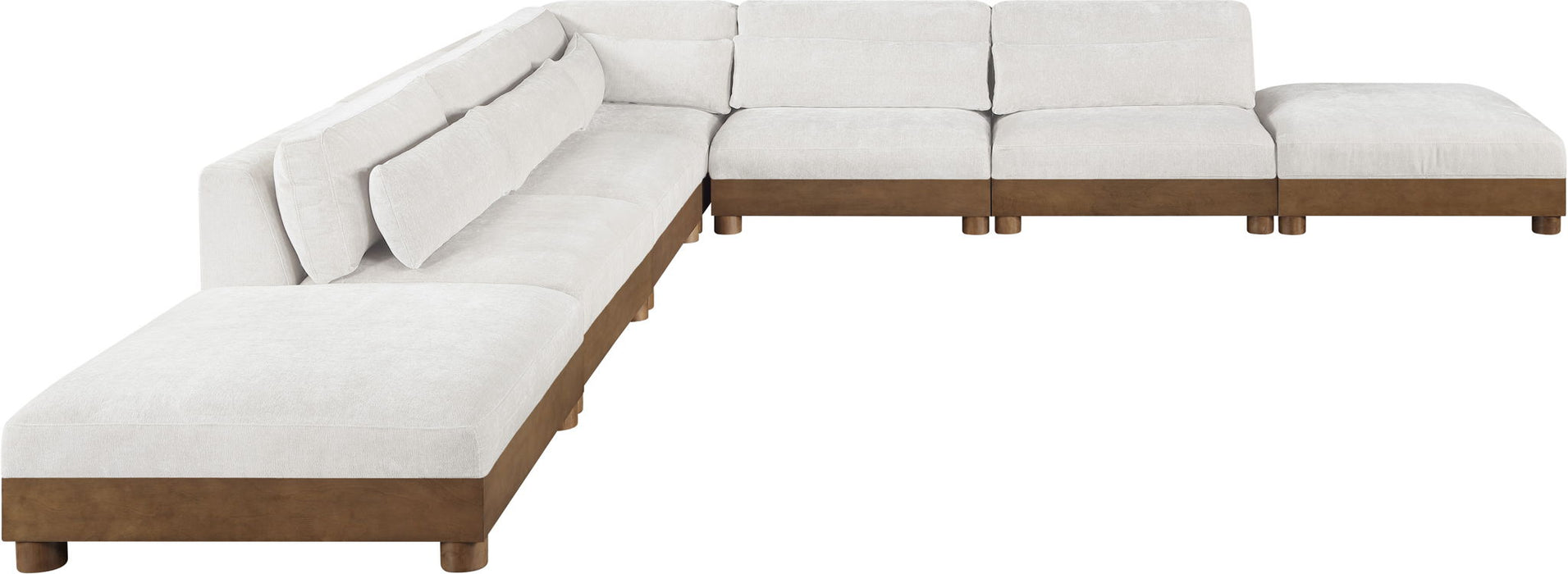 Turin - Chenille Fabric Upholstered Modular Sectional - Cream - Simple Home Plus