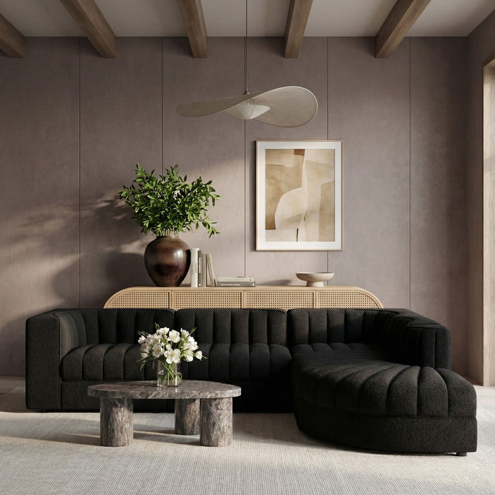 Rummi - Velvet Performance Fabric Upholstered 5 Piece Modular Sectional - Simple Home Plus