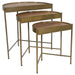 Tristen - 3 Piece Demilune Nesting Table - Brown And Gold - Simple Home Plus