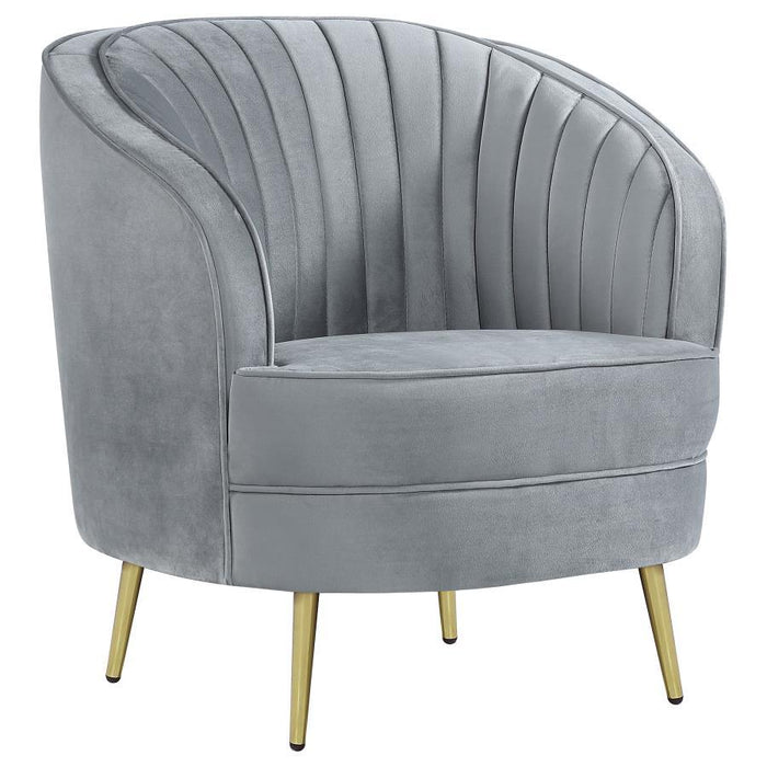 Sophia - Upholstered Channel Tufted Barrel Accent Chair - Simple Home Plus