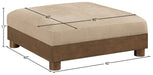 Turin - Chenille Fabric Upholstered Modular Ottoman - Walnut Base - Simple Home Plus