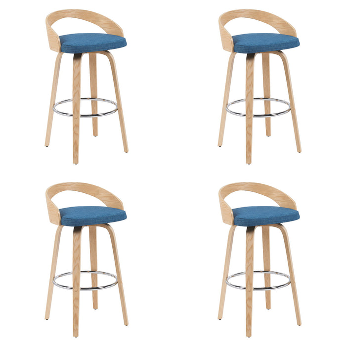 Sonia - Modern Swivel Bar Height Stool - Patterned Oak Wood Finish - Simple Home Plus