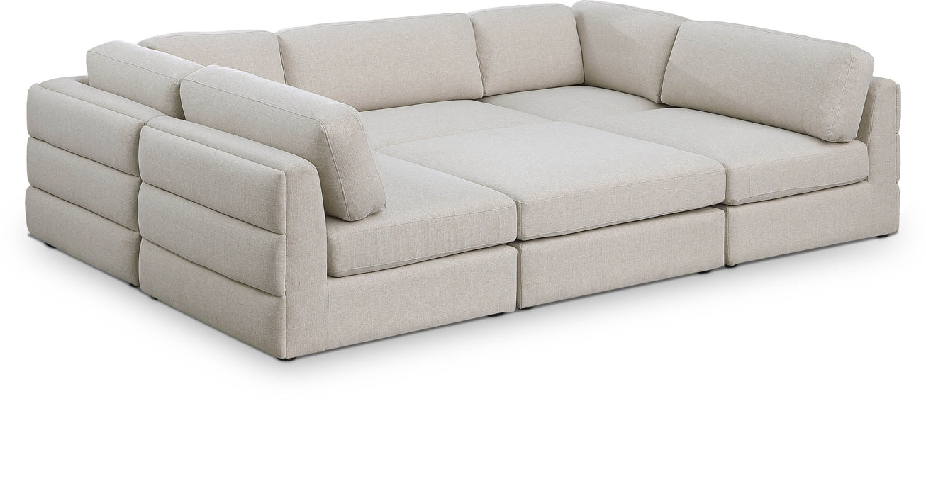 Beckham - 6 Piece Modular U-Shaped Armless Sectional - Simple Home Plus