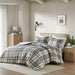 Blake - Plaid Twin Duvet Cover Set - Tan/Gray - Simple Home Plus