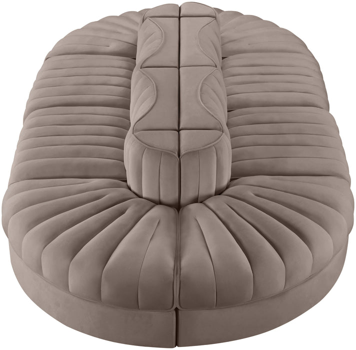 Rummi - Oval Velvet Performance Fabric Upholstered 8 Piece Modular Sectional - Simple Home Plus