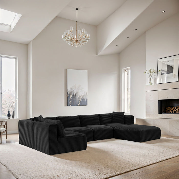 Shaggy - 6 Piece Modular U-Shaped Sectional - Simple Home Plus