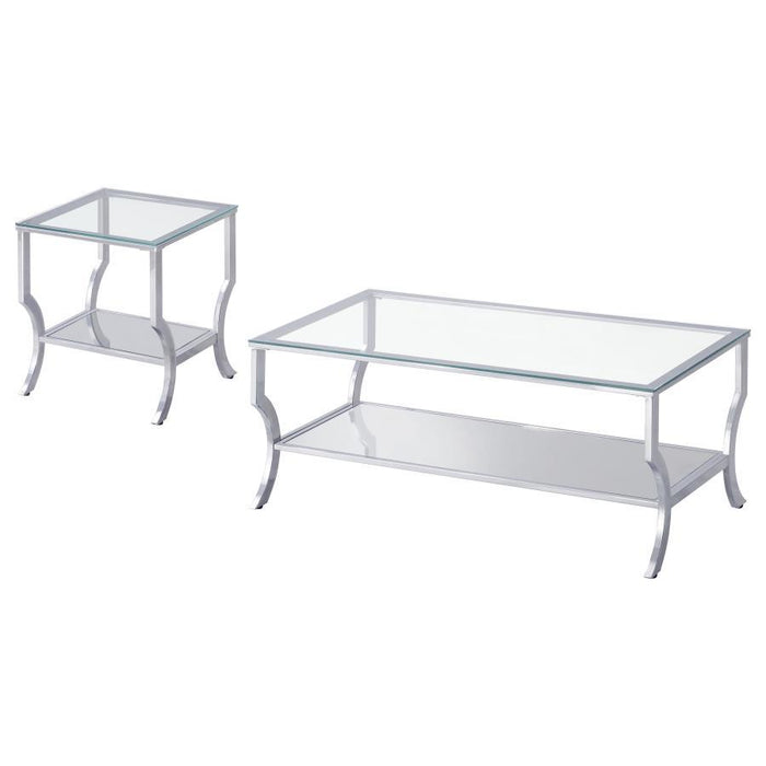 Saide - Glass Top Coffee And End Table Set - Simple Home Plus