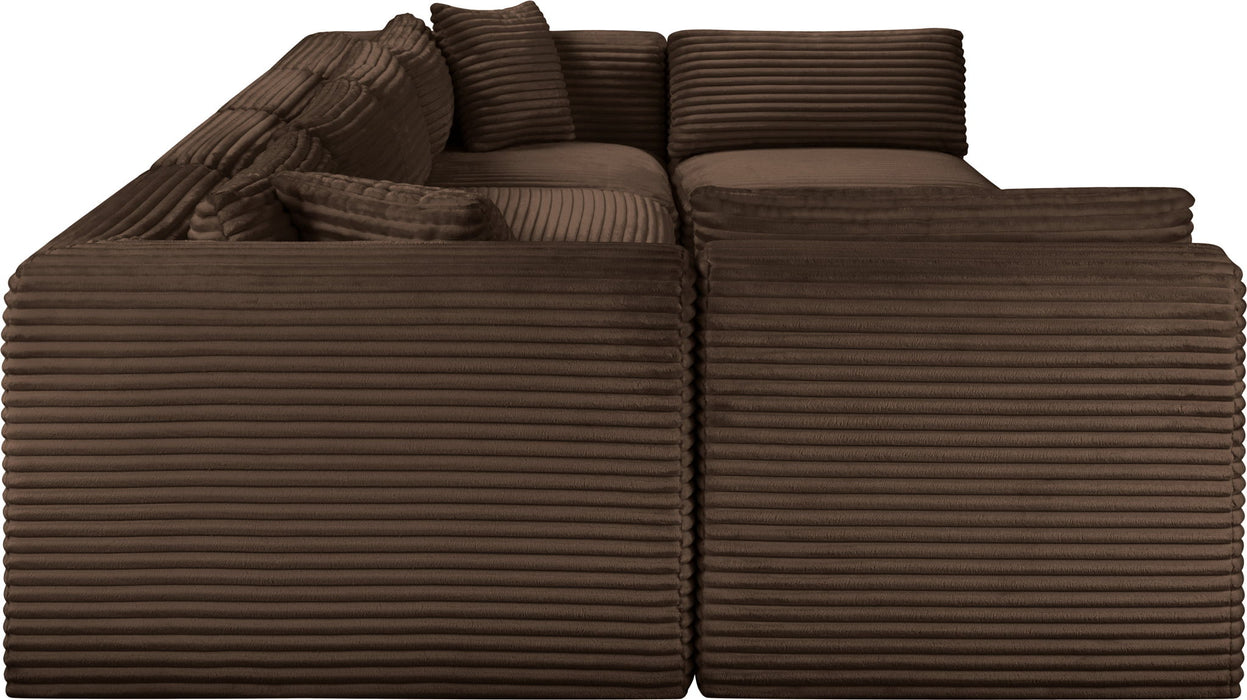 Shaggy - 6 Piece Modular U-Shaped Armless Sectional - Simple Home Plus