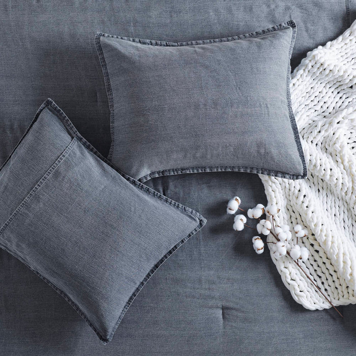 Mckenzie - 2 Piece Twin/Twin Long Twill Washed Comforter Set - Blue