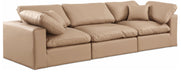 Comfy - Faux Leather Modular Sofa 3 Seats - Tan - Simple Home Plus