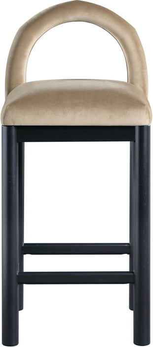 Conrad - Velvet Counter Stool With Black Legs - Simple Home Plus