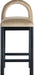 Conrad - Velvet Counter Stool With Black Legs - Simple Home Plus