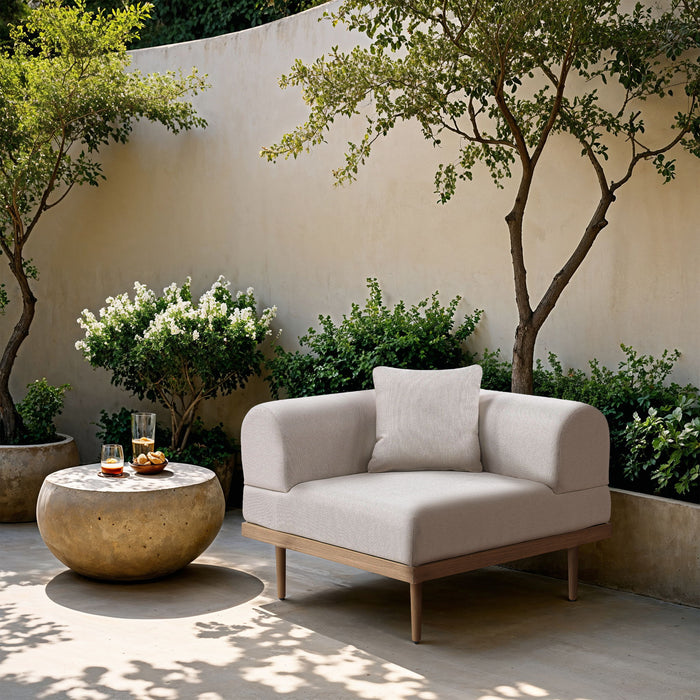 Laguna - Resilient Water Resistant Fabric Upholstered Outdoor Patio Modular Corner Chair - Simple Home Plus