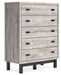 Vessalli - Black / Gray - Five Drawer Wide Chest - Simple Home Plus
