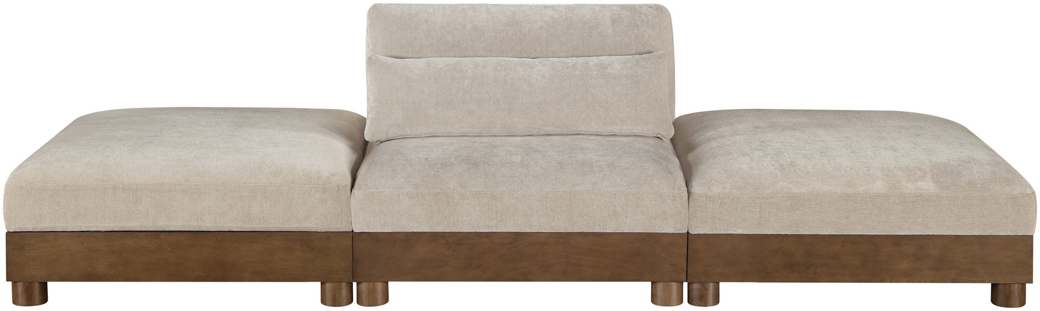 Turin - Chenille Fabric Upholstered Modular Sectional - Taupe - Simple Home Plus