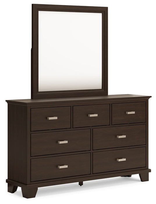 Covetown - Dresser And Mirror - Dark Brown - Simple Home Plus