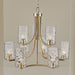 Opulentia - 9-Light Round Tiered Chandelier With Textured Glass Shades - Antique Brass - Simple Home Plus