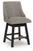 Neymorton - Dark Grayish Brown - Upholstered Swivel Barstool (Set of 2) - Simple Home Plus