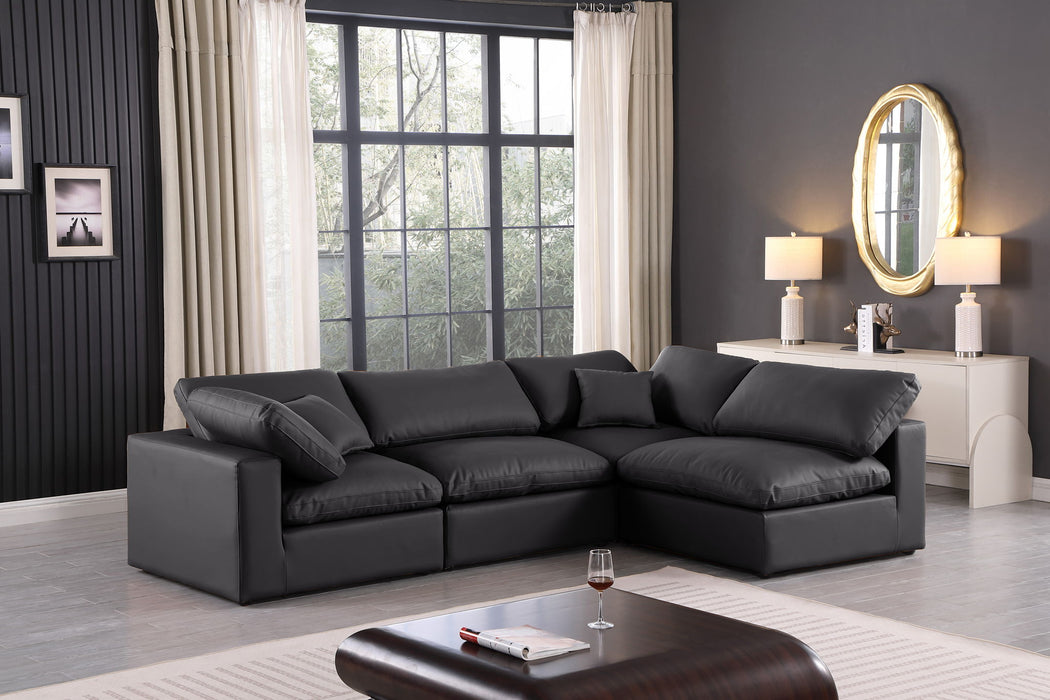 Comfy - 4 Piece Faux Leather Modular Armless Sectional - Simple Home Plus