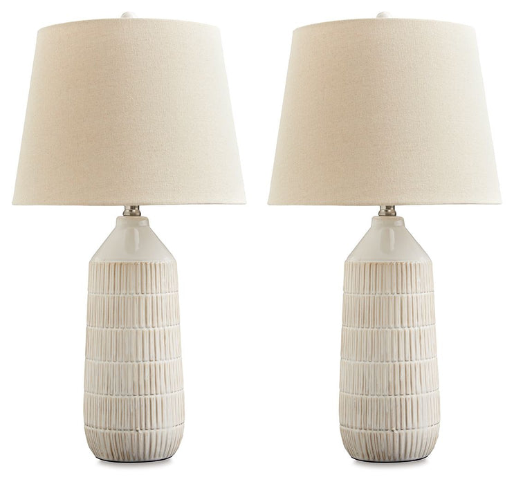 Willport - Off White - Ceramic Table Lamp (Set of 2) - Simple Home Plus