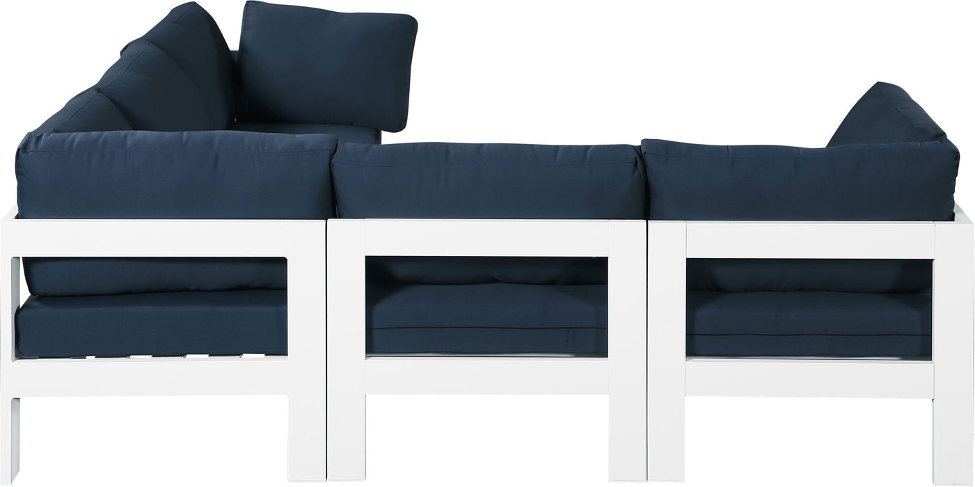 Nizuc - Outdoor Patio 5 Piece Modular Sectional With White Frame - Simple Home Plus