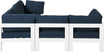 Nizuc - Outdoor Patio 5 Piece Modular Sectional With White Frame - Simple Home Plus