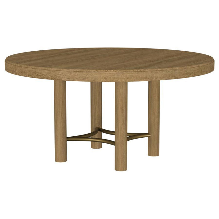 Arini - 60" Round Wood Dining Room Table - Sand Wash - Simple Home Plus