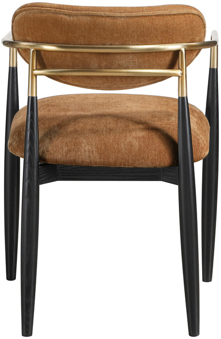 Riccio - Fabric Dining Arm Chair (Set of 2) - Black And Gold Frame - Simple Home Plus