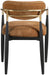 Riccio - Fabric Dining Arm Chair (Set of 2) - Black And Gold Frame - Simple Home Plus