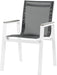 Nizuc - Outdoor Patio Dining Arm Chair With White Frame And Gray Arms (Set of 2) - Simple Home Plus