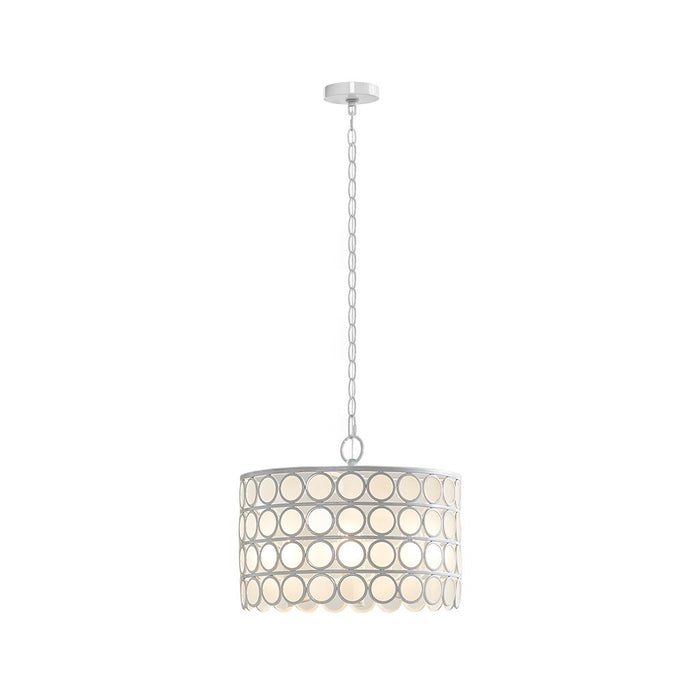 Abbot - 4-Light Drum-Shaped Chandelier - White - Simple Home Plus