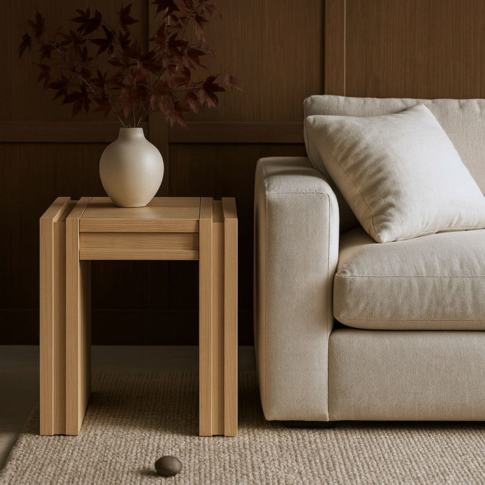 Stanton - Oak Veneer And Solid Wood Table - Simple Home Plus