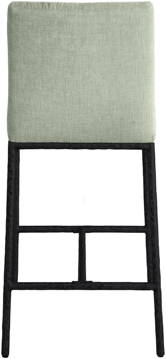 Reeves - Chenille Fabric Upholstered Counter Stool (Set of 2) - Black Base - Simple Home Plus