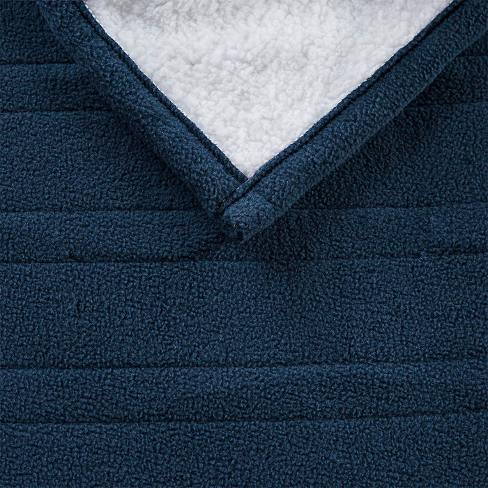 Fleece to Sherpa - Heated Throw - Blue - Simple Home Plus