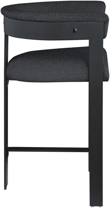 Romeo - Boucle Counter Stool With Black Base (Set of 2) - Simple Home Plus