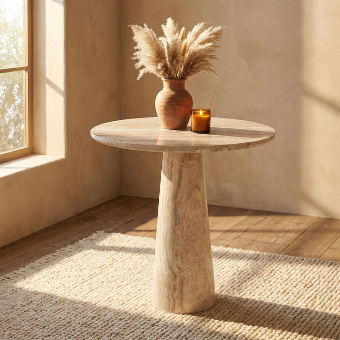 Fontelina - 30" Genuine Marble Bistro Dining Table - Simple Home Plus