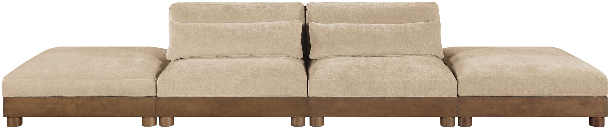 Turin - Chenille Fabric Upholstered Modular Sectional - Beige - Simple Home Plus