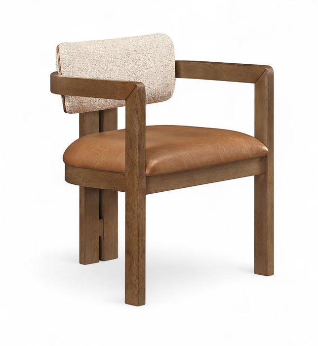 Ravina - Upholstered Dining Chair With Stained Brown Base (Set of 2) - Simple Home Plus