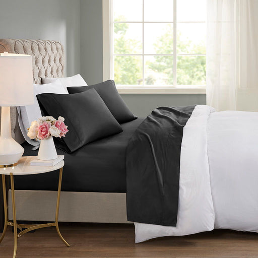 600 Thread Count - 4 Piece Full Cooling Blend Sheet Set - Black - Simple Home Plus