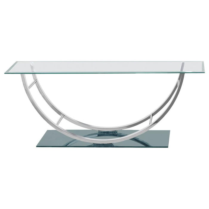 Danville - Rectangular U-Shaped Glass Top Table - Simple Home Plus