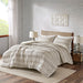 Rhea - King Comforter Mini Set - Ivory / Charcoal - Simple Home Plus
