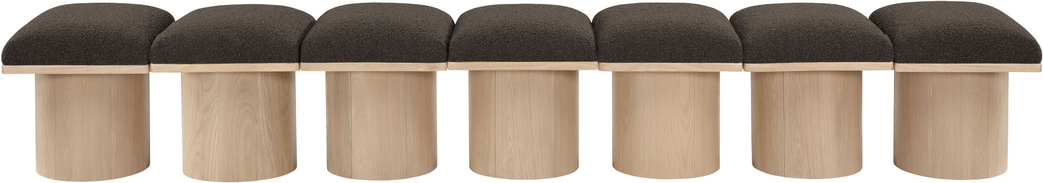 Pavilion - 7 Piece Modular Bench With Natural Base - Simple Home Plus