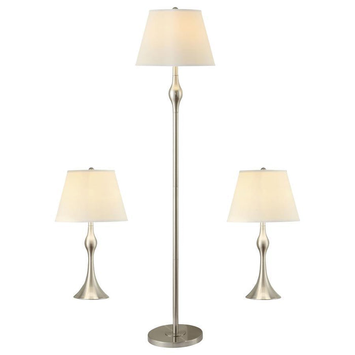 Griffin - 3 Piece Floor And Table Lamp Set Brushed Nickel - Brush Nickel - Simple Home Plus