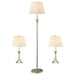Griffin - 3 Piece Floor And Table Lamp Set Brushed Nickel - Brush Nickel - Simple Home Plus