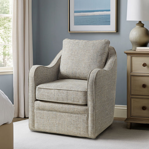 Brianne - Wide Seat Swivel Arm Chair - Gray Multi - Simple Home Plus