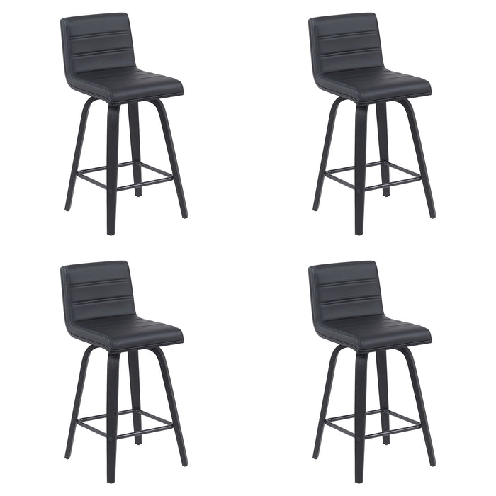 Vienna - Modern Counter Height Swivel Bar Stool - Black Brushed Wood Frame - Simple Home Plus