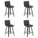 Vienna - Modern Counter Height Swivel Bar Stool - Black Brushed Wood Frame - Simple Home Plus