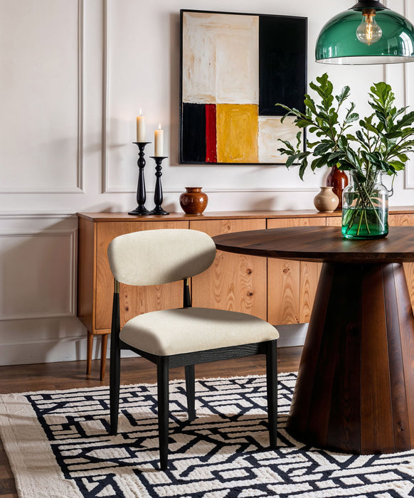 Riccio - Fabric Dining Side Chair (Set of 2) - Black And Gold Frame - Simple Home Plus
